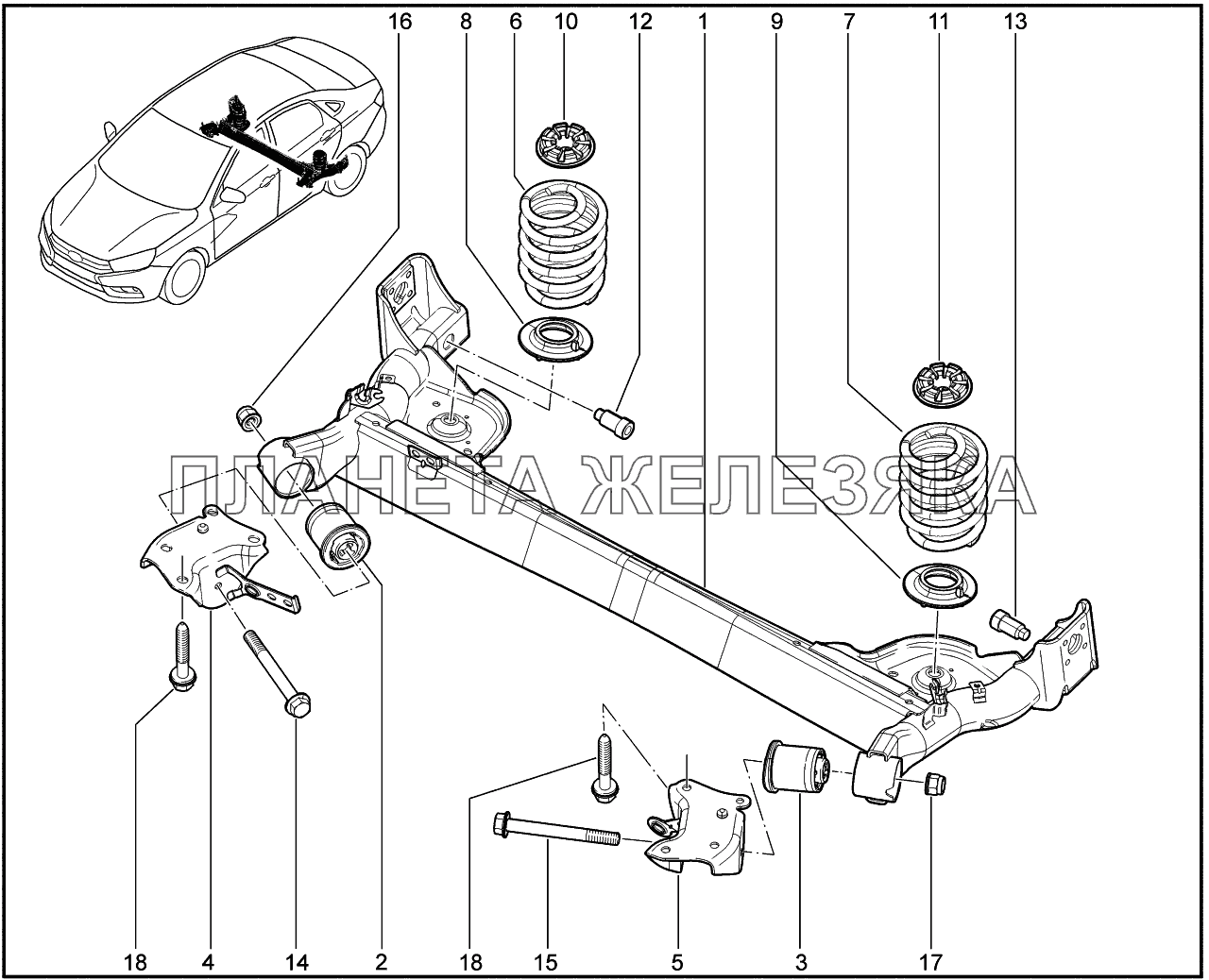 330410. Балка задняя Lada Vesta